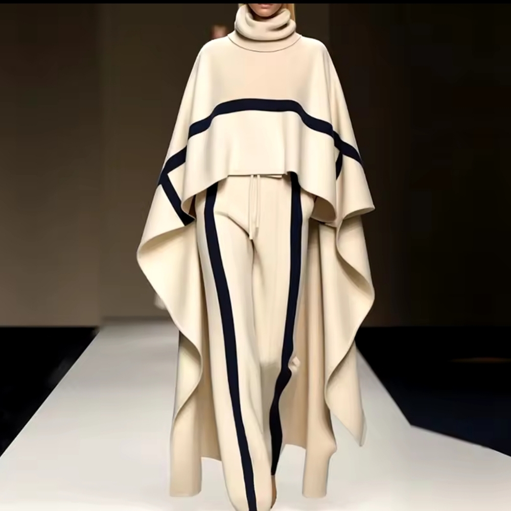 Casual Color Blocked Loose 2 Piece Set Fashion High Street Irregular Outfits - Picture 2 of 5